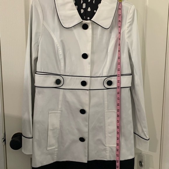 Apt.9 Misses Coat, Size: Medium, Color: White/Black with White Polka Dots - Picture 2 of 8